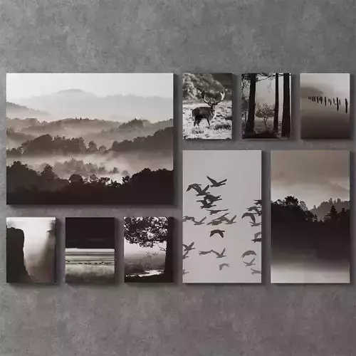 PJATTERYD set of paintings of 9 pieces - nature IKEA