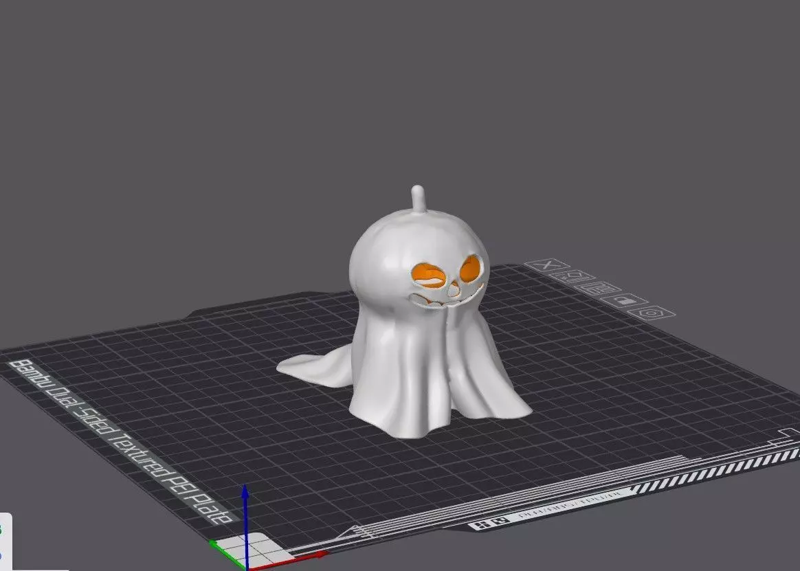 Cute Pumpking Ghost 3D print model_0