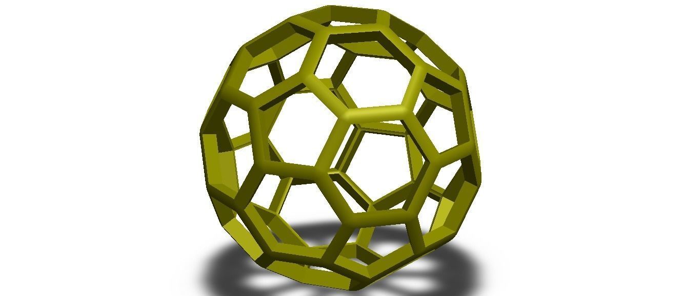 Wireframe Shape Truncated Icosahedron 3D print model_5