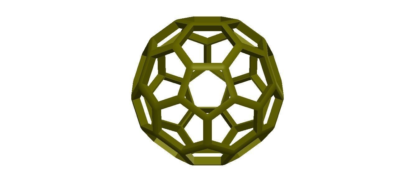 Wireframe Shape Truncated Icosahedron 3D print model_33