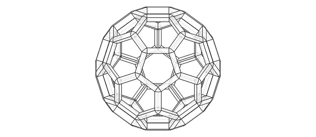 Wireframe Shape Truncated Icosahedron 3D print model_15