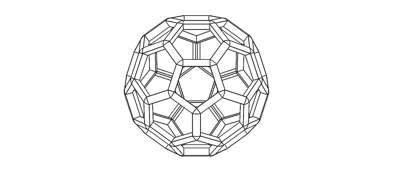 Wireframe Shape Truncated Icosahedron 3D print model_30