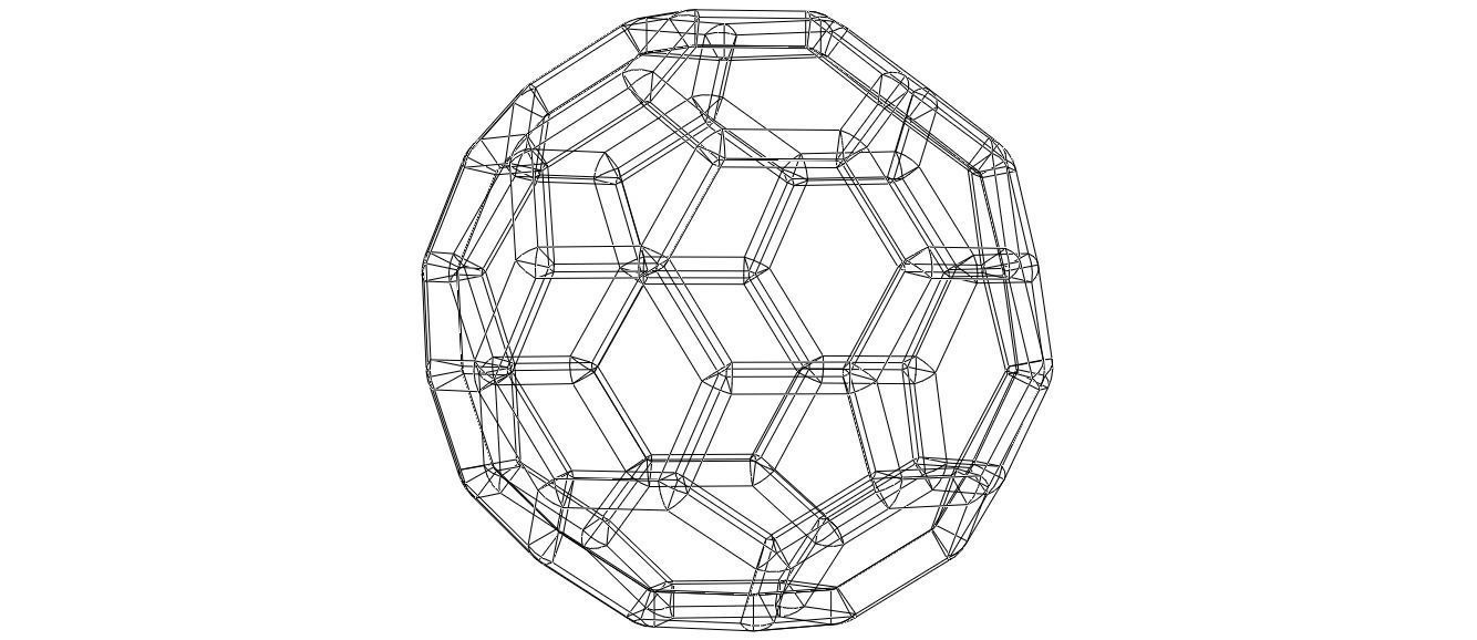 Wireframe Shape Truncated Icosahedron 3D print model_36