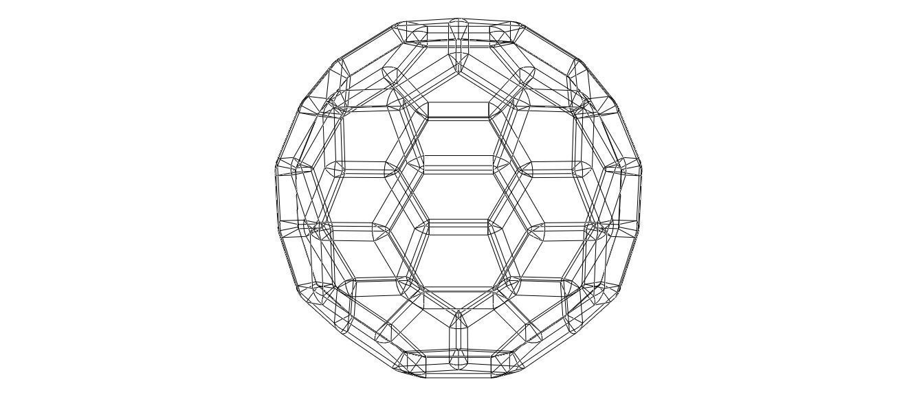 Wireframe Shape Truncated Icosahedron 3D print model_24