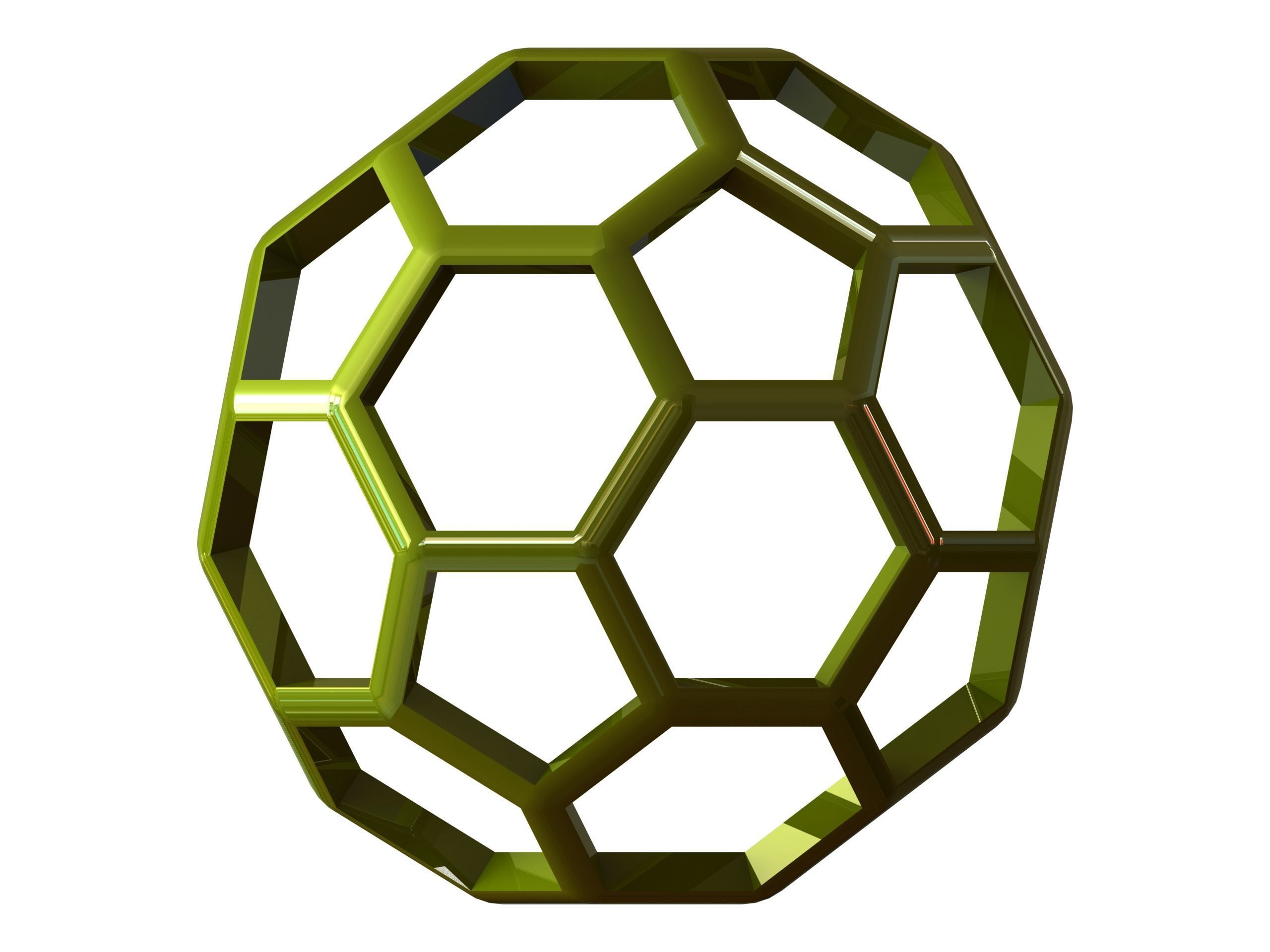 Wireframe Shape Truncated Icosahedron 3D print model_1