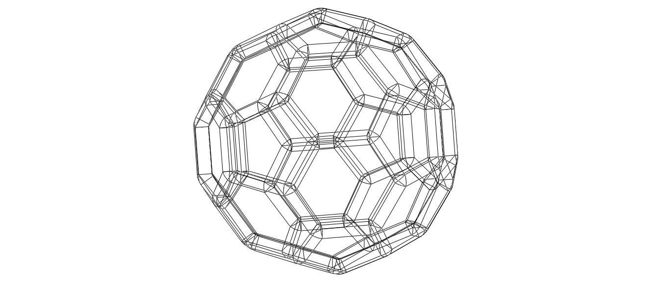 Wireframe Shape Truncated Icosahedron 3D print model_12