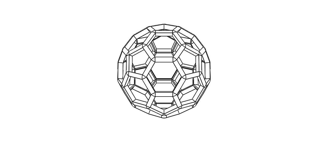Wireframe Shape Truncated Icosahedron 3D print model_26