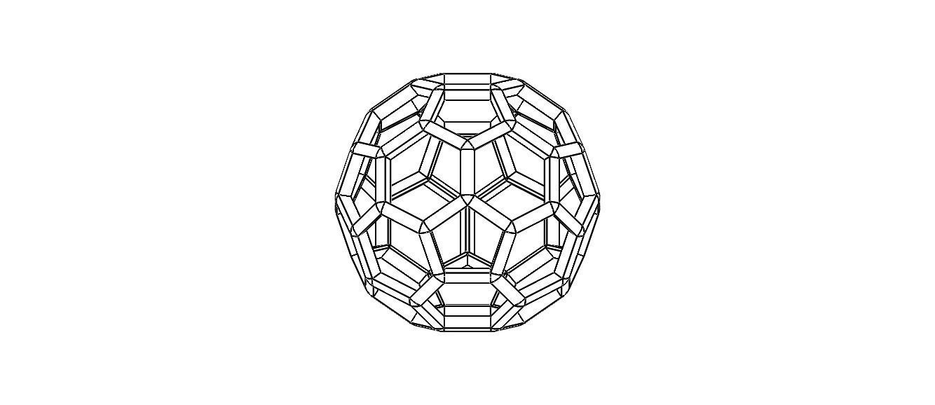Wireframe Shape Truncated Icosahedron 3D print model_18