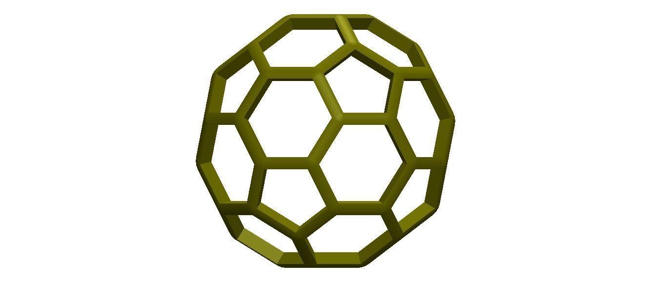 Wireframe Shape Truncated Icosahedron 3D print model_41