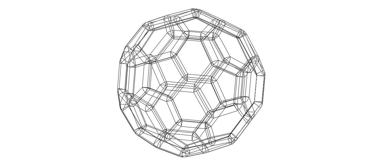 Wireframe Shape Truncated Icosahedron 3D print model_8