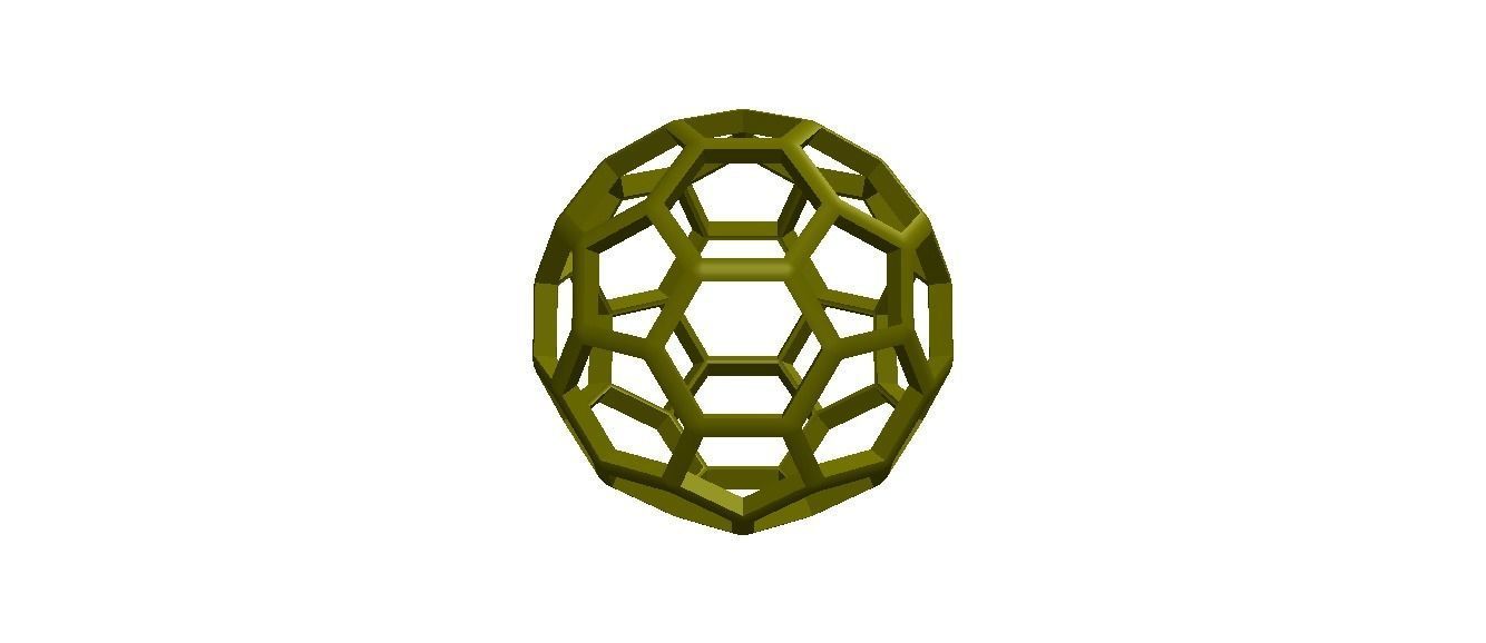 Wireframe Shape Truncated Icosahedron 3D print model_29
