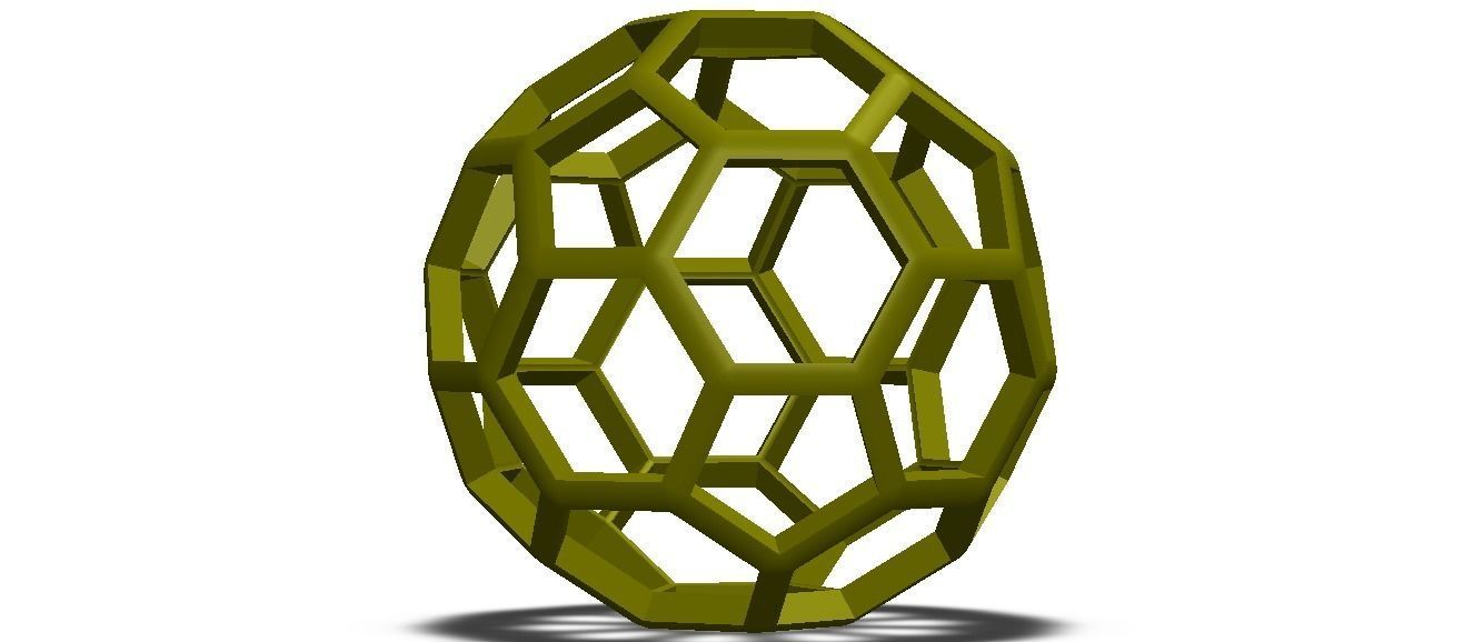 Wireframe Shape Truncated Icosahedron 3D print model_37