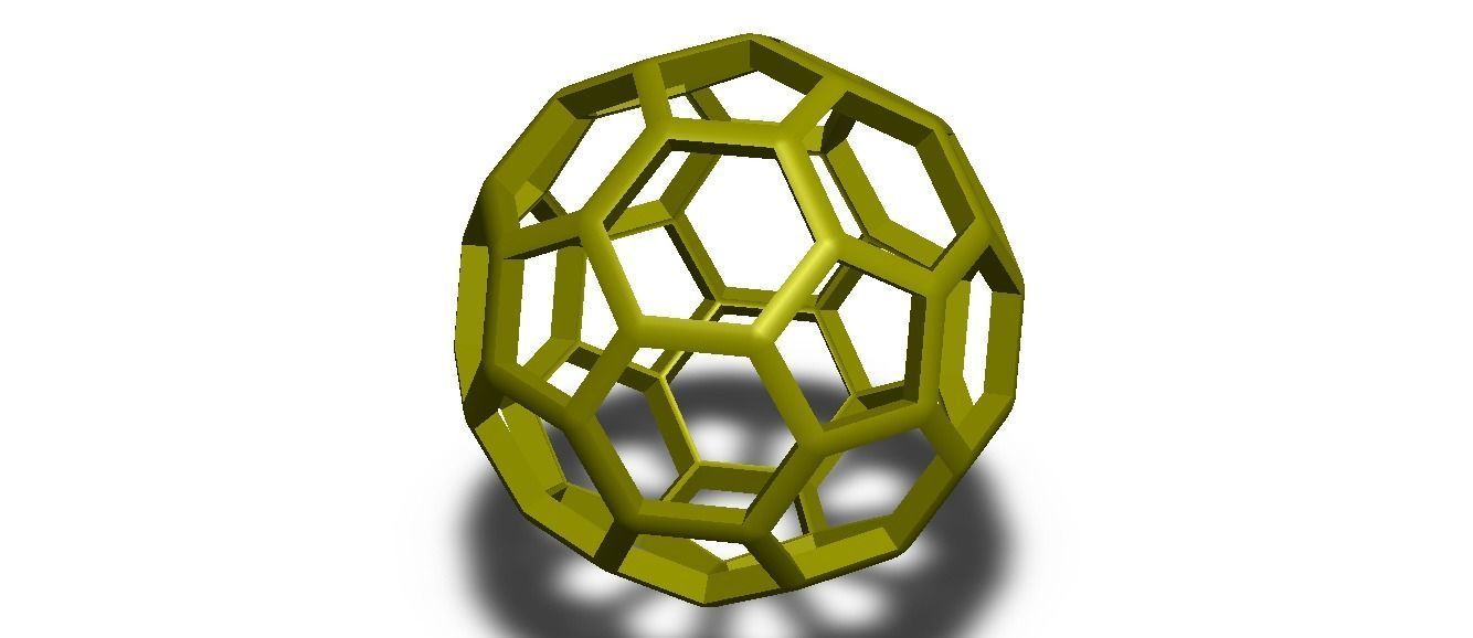 Wireframe Shape Truncated Icosahedron 3D print model_9