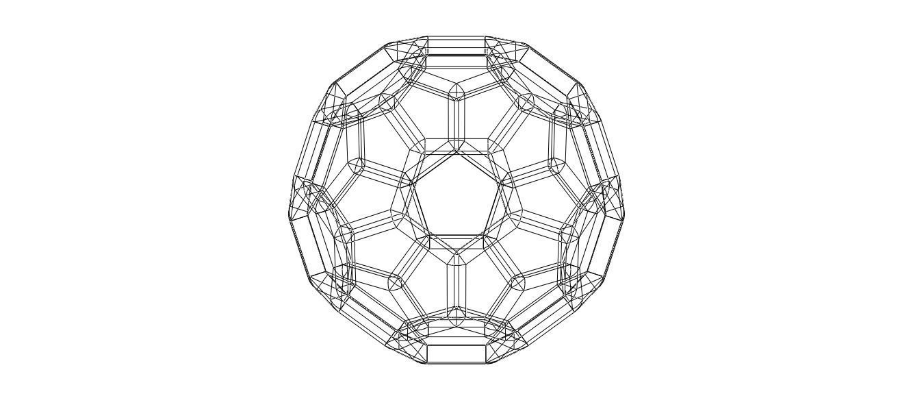 Wireframe Shape Truncated Icosahedron 3D print model_32