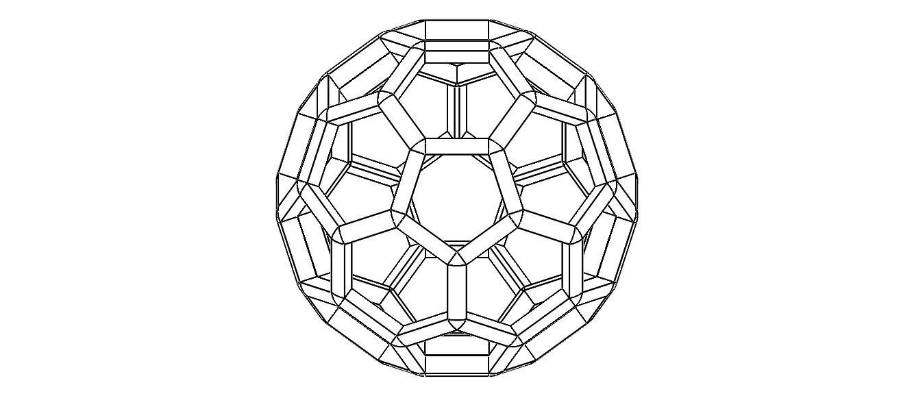 Wireframe Shape Truncated Icosahedron 3D print model_14