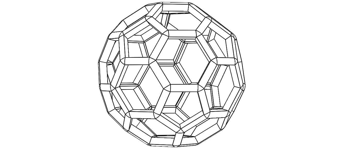 Wireframe Shape Truncated Icosahedron 3D print model_34