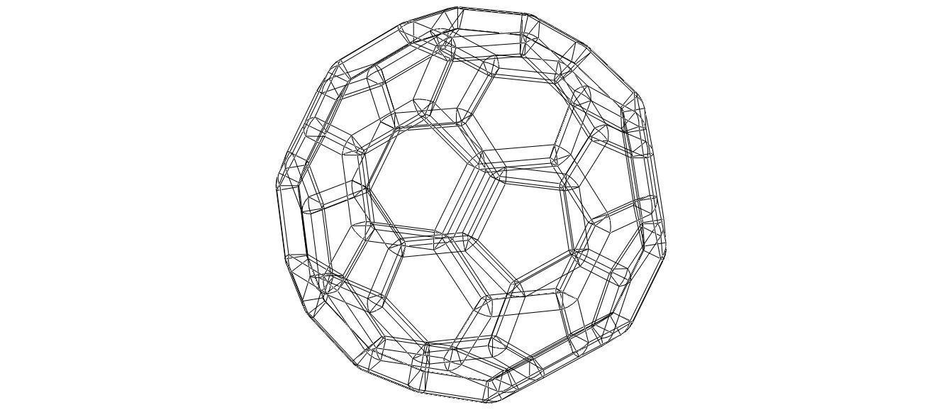 Wireframe Shape Truncated Icosahedron 3D print model_4
