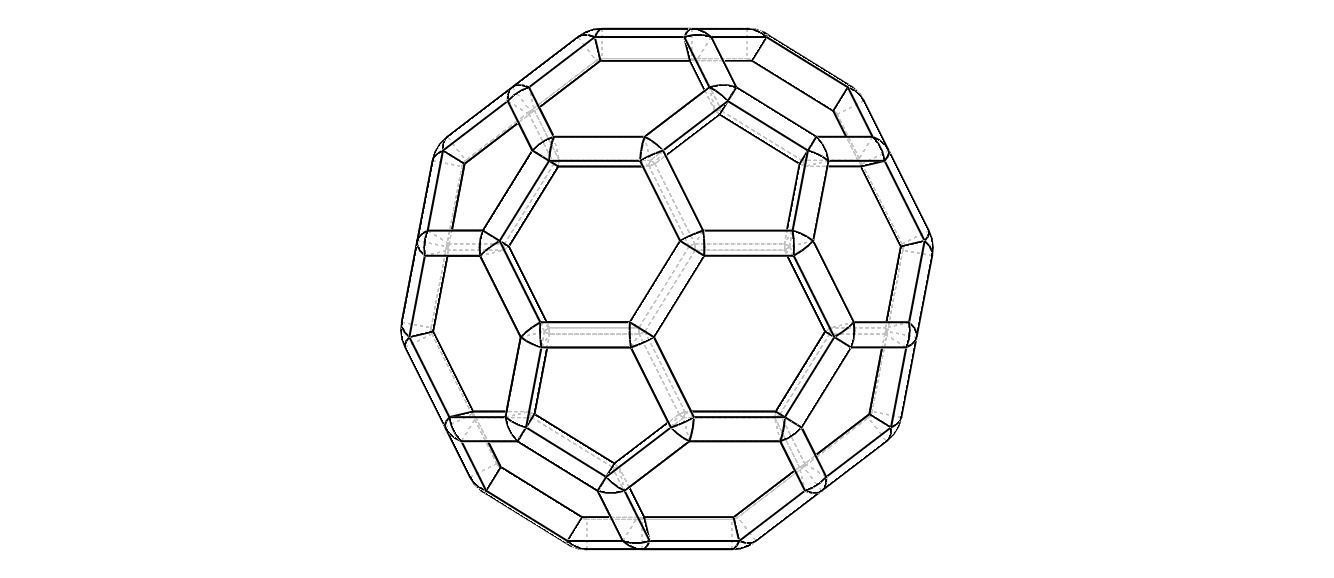 Wireframe Shape Truncated Icosahedron 3D print model_39