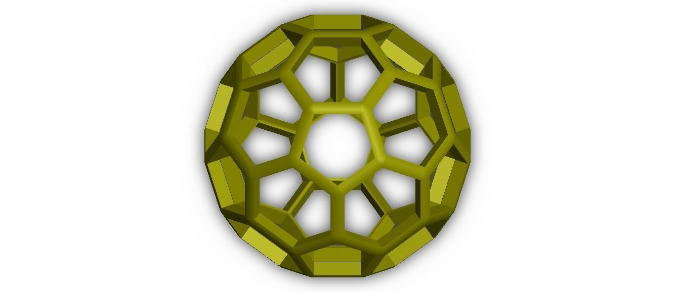 Wireframe Shape Truncated Icosahedron 3D print model_17