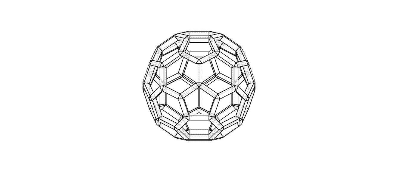Wireframe Shape Truncated Icosahedron 3D print model_19