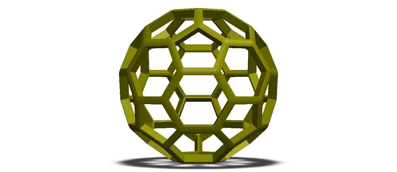Wireframe Shape Truncated Icosahedron 3D print model_25