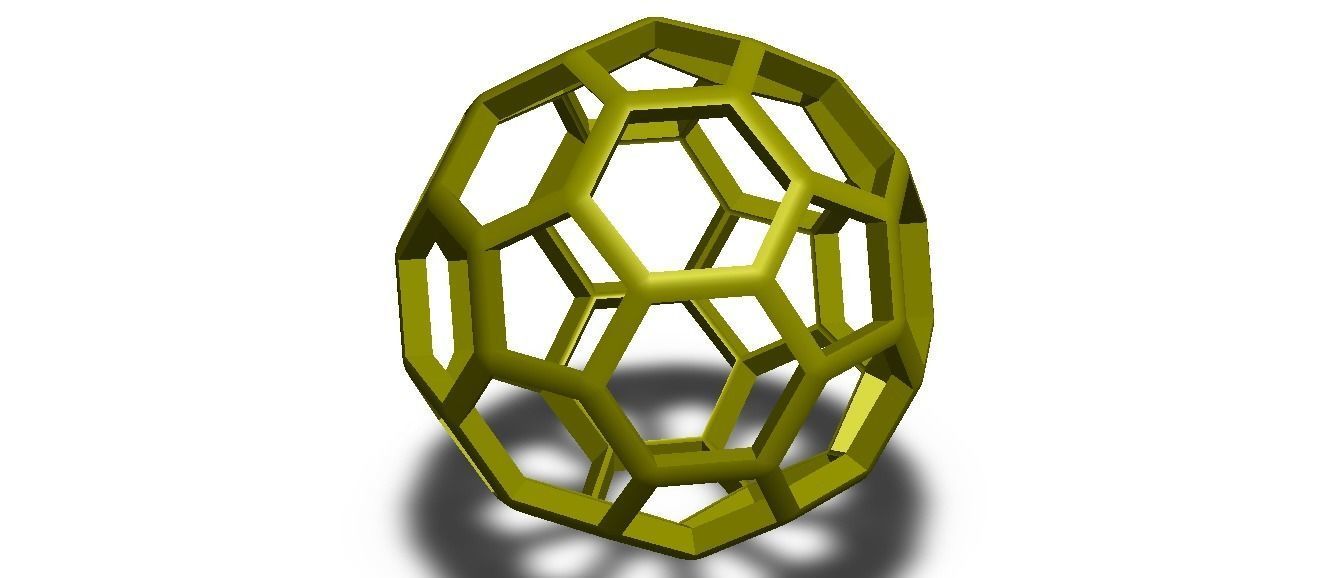 Wireframe Shape Truncated Icosahedron 3D print model_13
