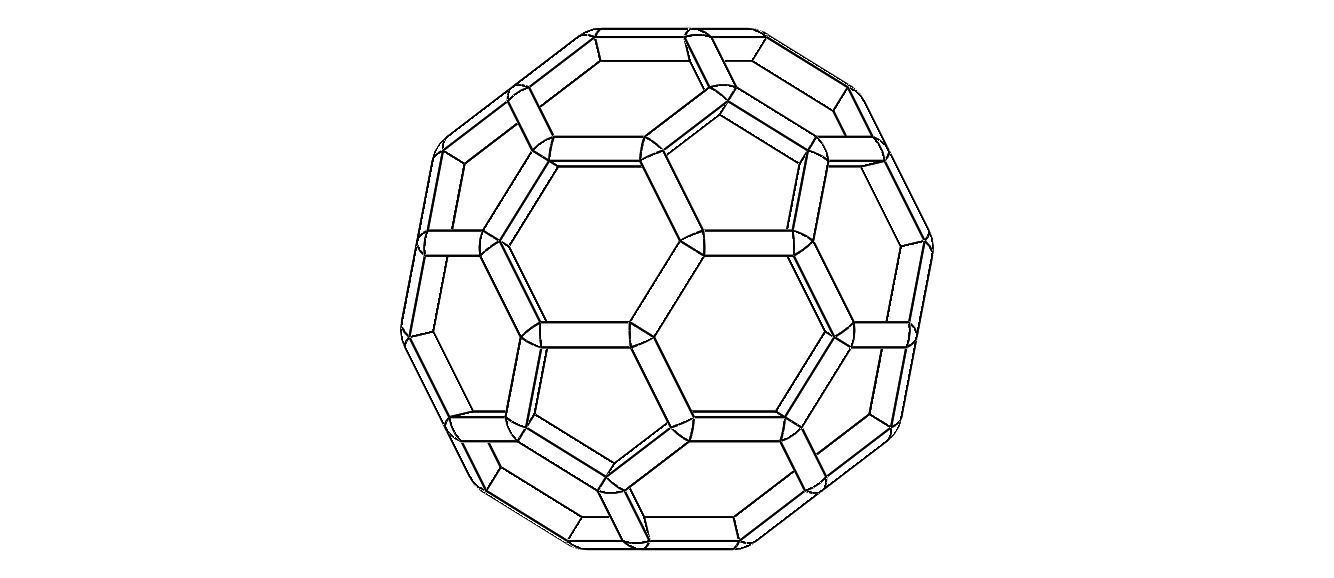 Wireframe Shape Truncated Icosahedron 3D print model_38