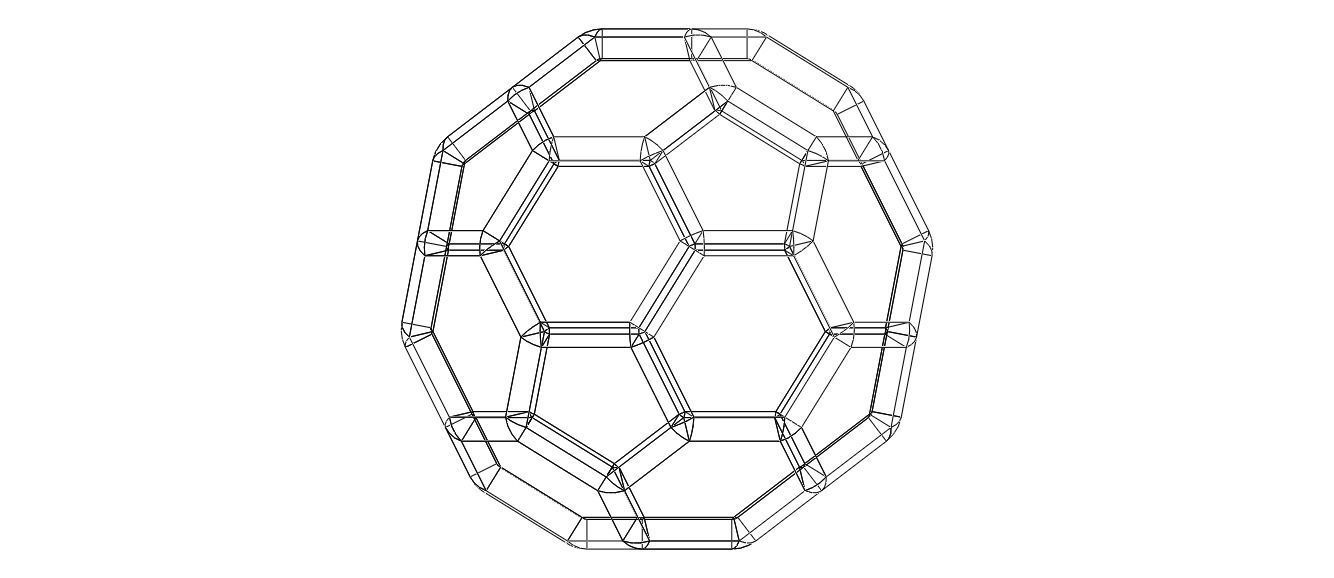 Wireframe Shape Truncated Icosahedron 3D print model_40