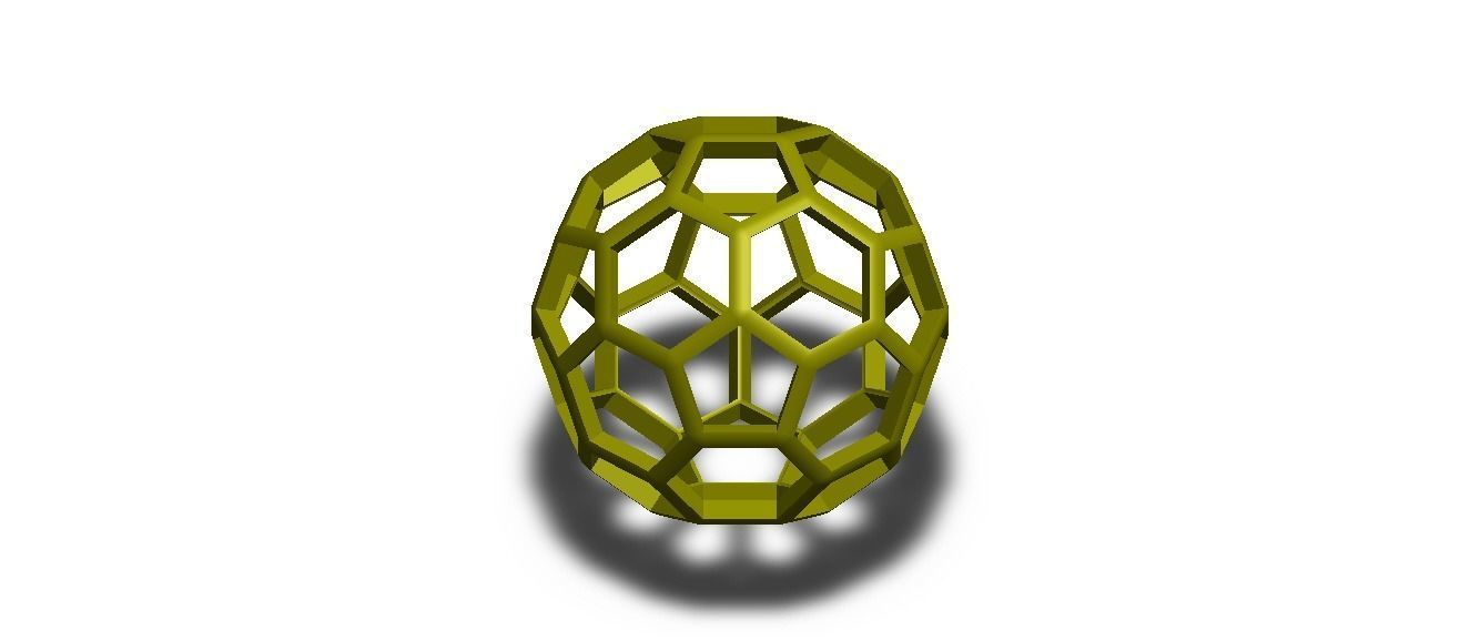 Wireframe Shape Truncated Icosahedron 3D print model_21