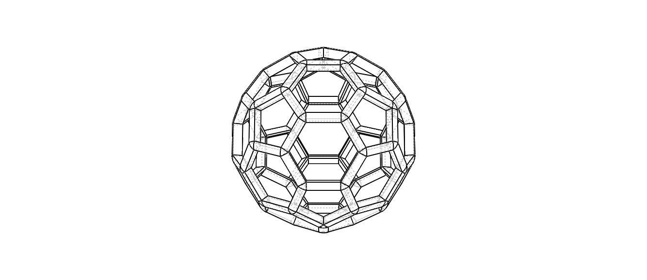 Wireframe Shape Truncated Icosahedron 3D print model_27