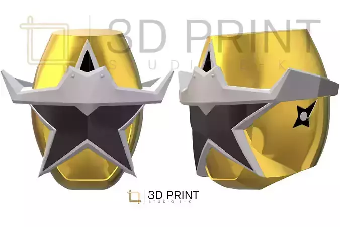 Power Rangers Ninja Steel Gold Ranger helmet 3D print model