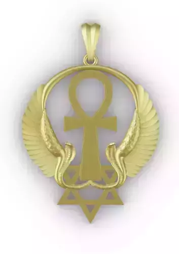 ANKH WING SNAKES PENDANT