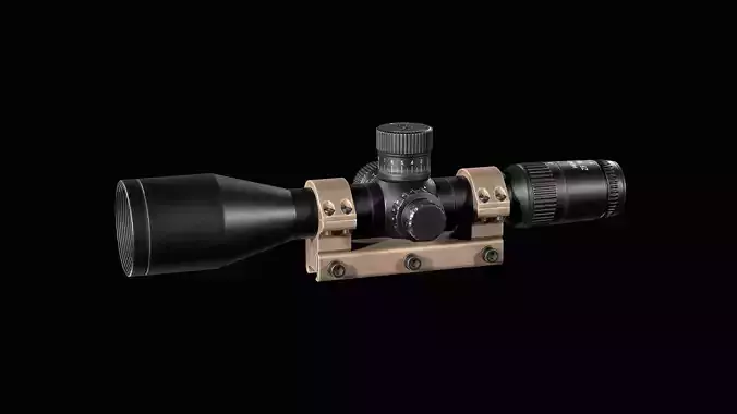 Riflescope Hensoldt FF 4-16x56  Low-poly 3D model