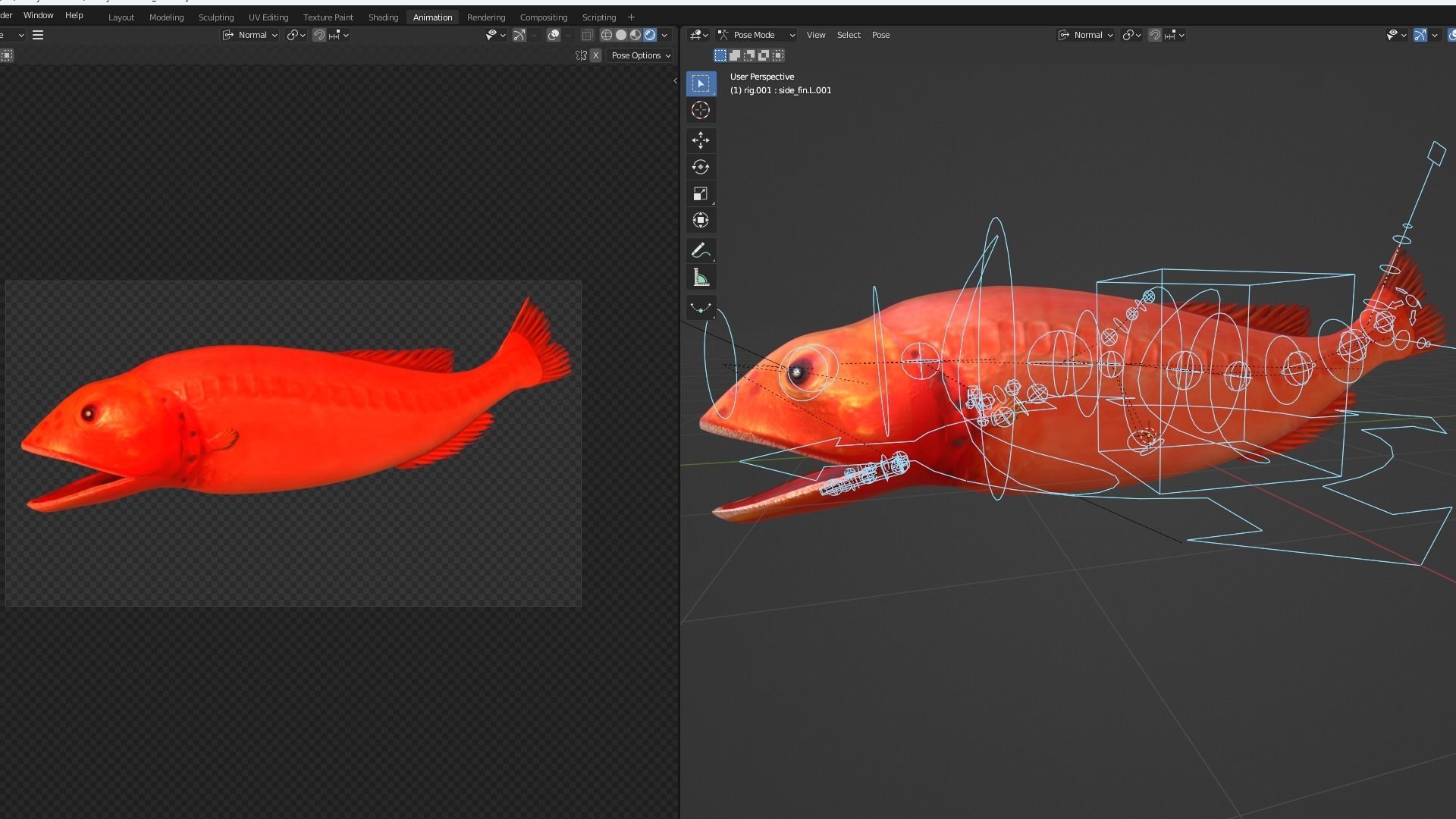 Flabbywhale fish Low-poly 3D model_5