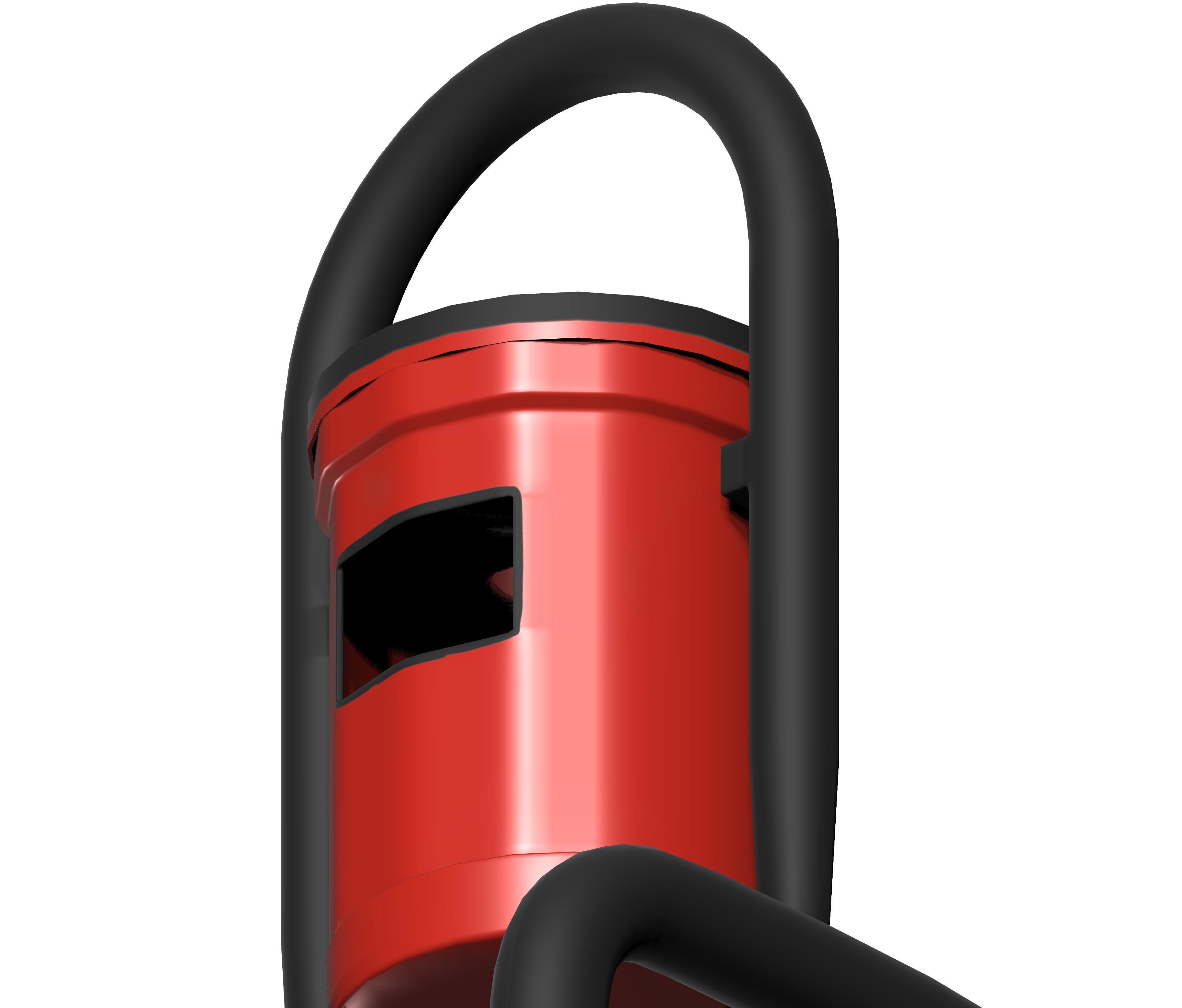 Red closed cage type trash can Low-poly 3D model_4