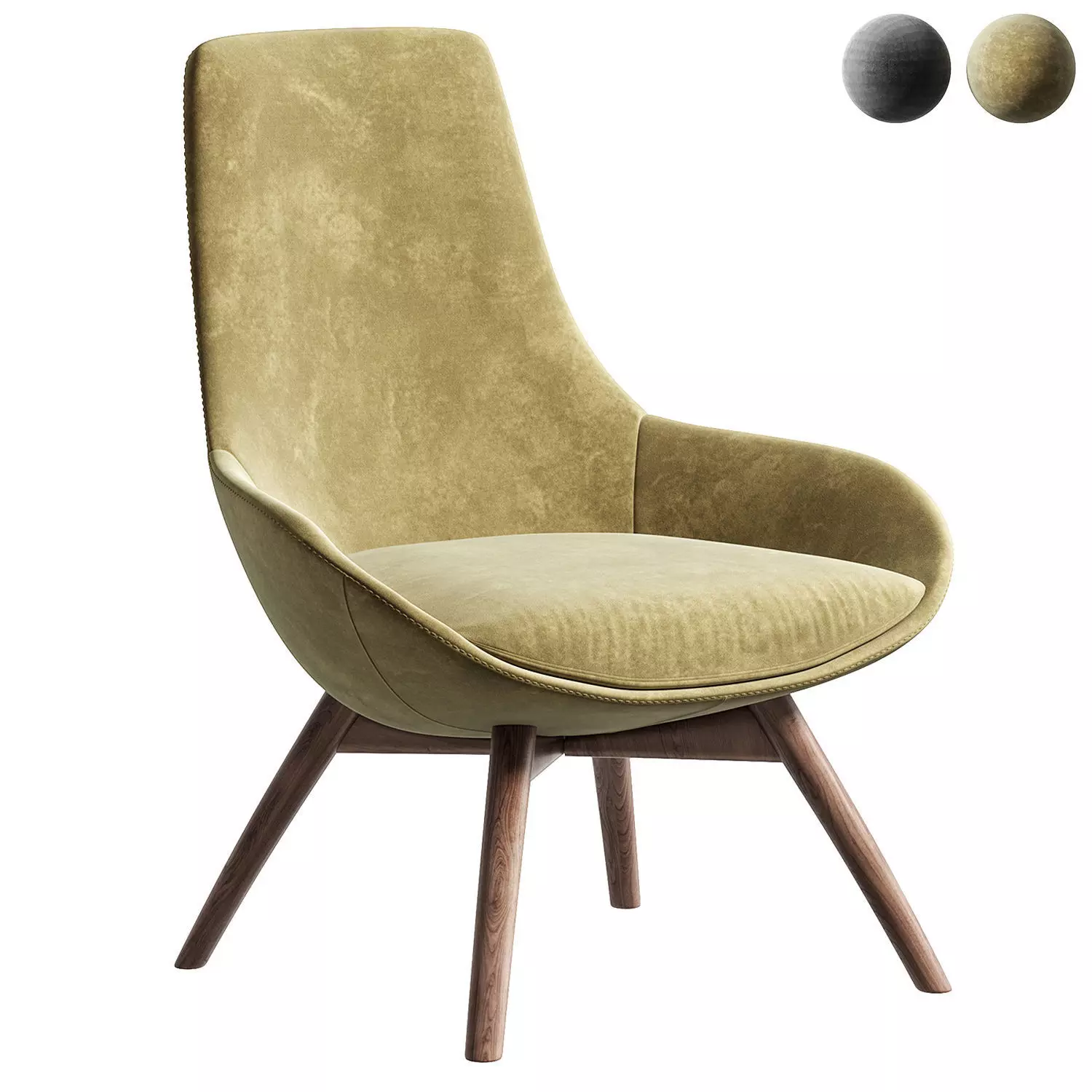 LINEAR Armchair By DitreItalia 3D model_0