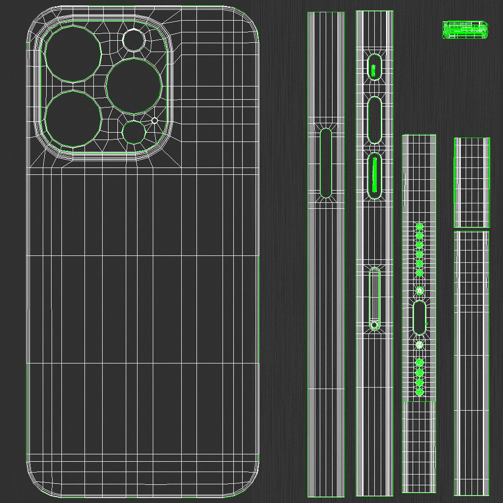 Apple iPhone 15 Pro Max Black Titanium Low-poly 3D model_22