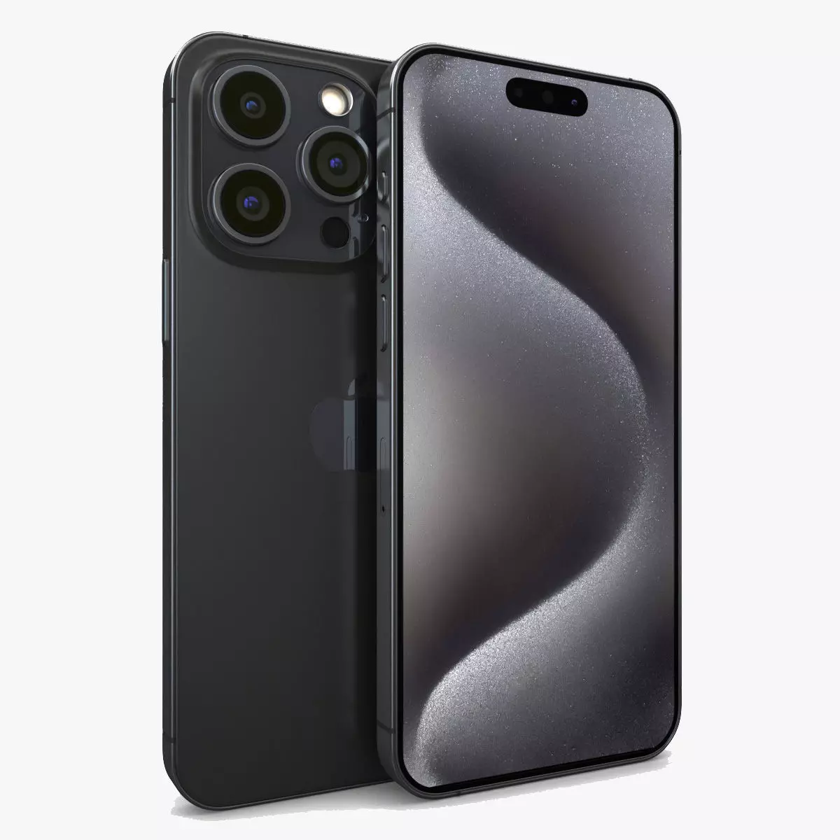 Apple iPhone 15 Pro Max Black Titanium Low-poly 3D model_0