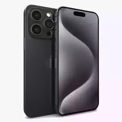 Apple iPhone 15 Pro Max Black Titanium Low-poly 3D model