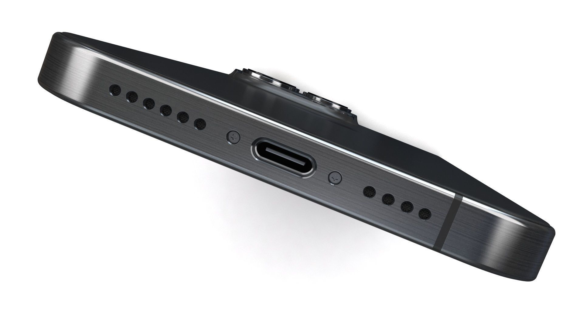 Apple iPhone 15 Pro Max Black Titanium Low-poly 3D model_20