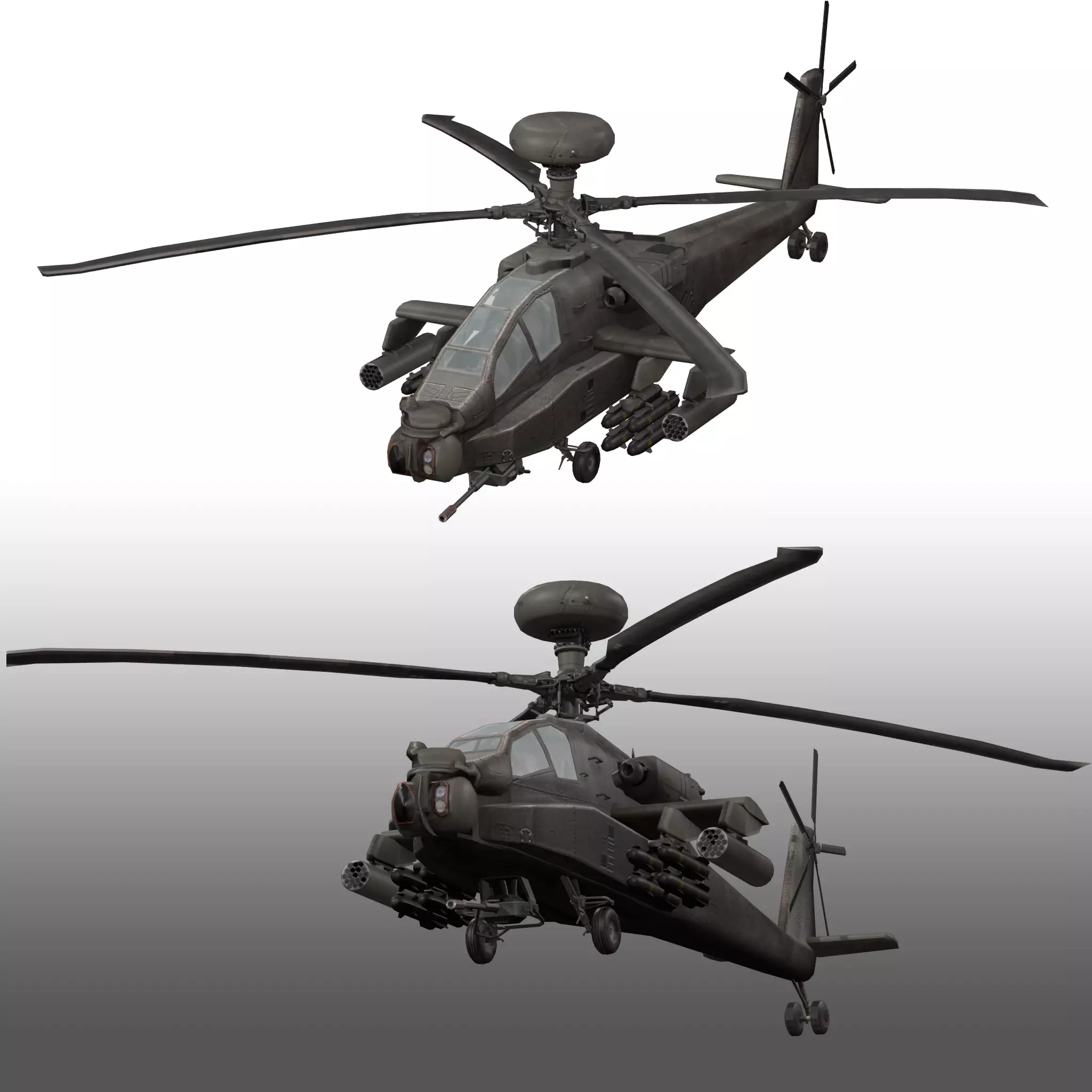 Apache Attack Helicopter AH 64 Low-poly 3D model