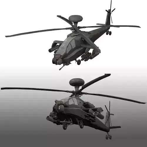 Apache Attack Helicopter AH 64 Low-poly 3D model