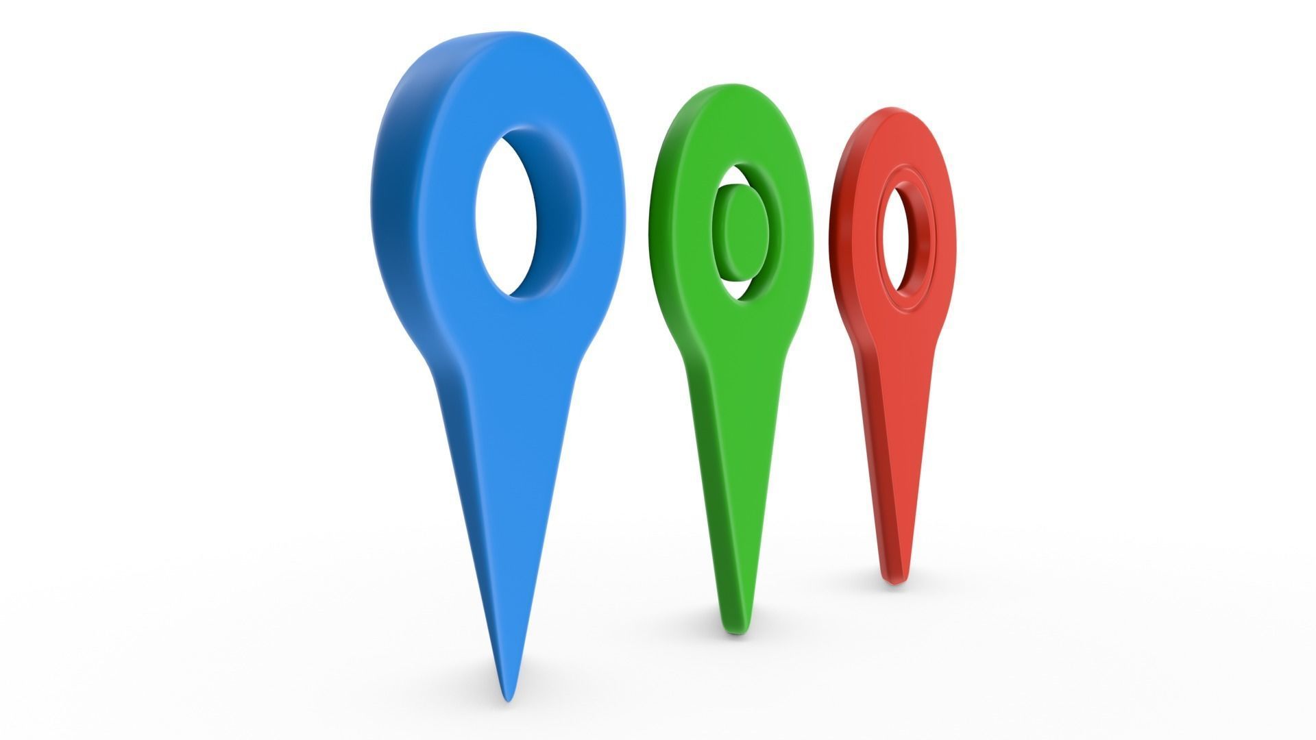 Navigation Pin Set Low-poly 3D model_4