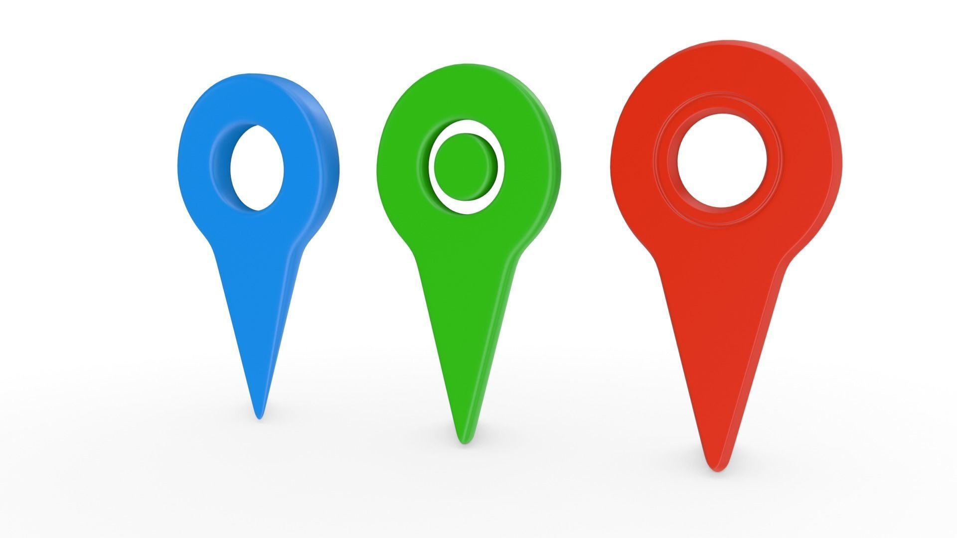 Navigation Pin Set Low-poly 3D model_1