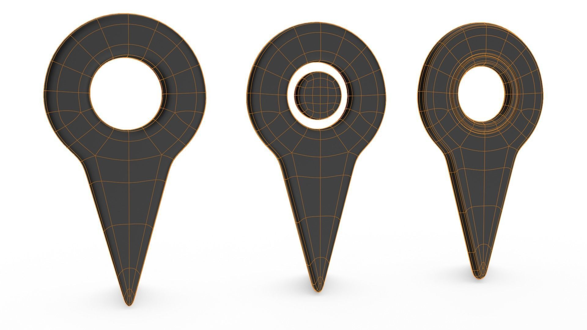 Navigation Pin Set Low-poly 3D model_5