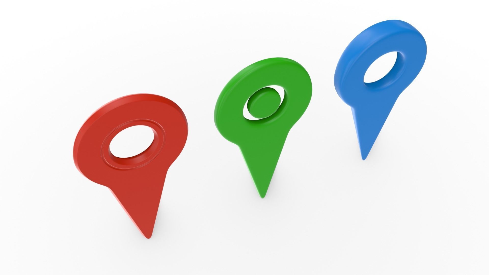 Navigation Pin Set Low-poly 3D model_2