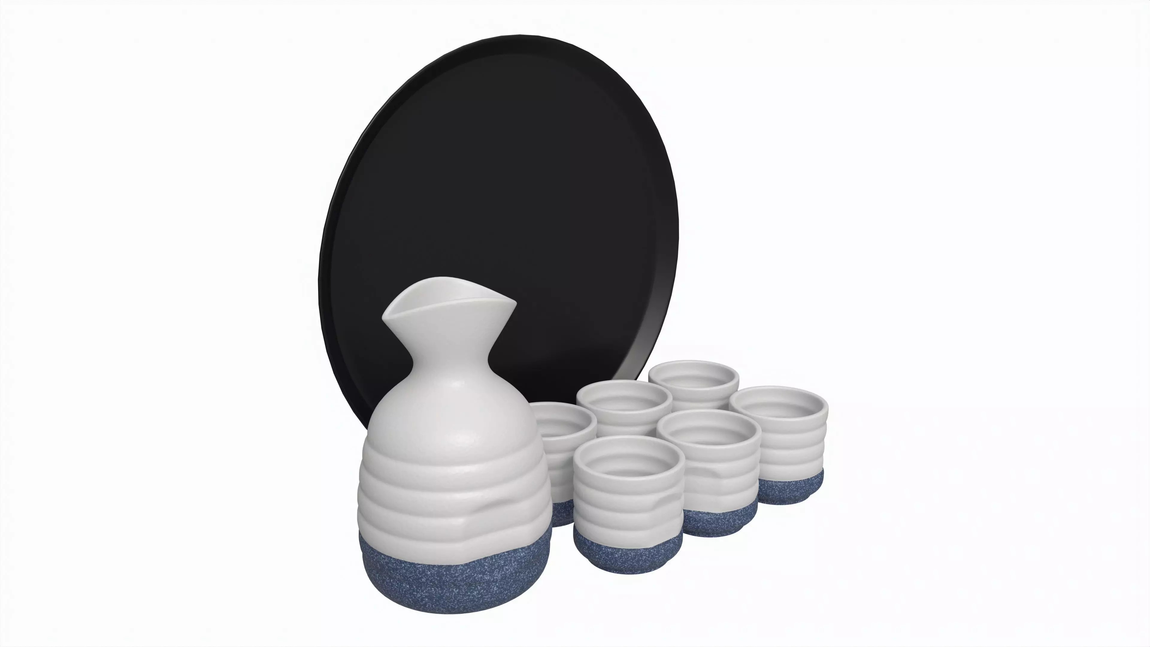 Japanese Ceramic Sake Set 01 3D model