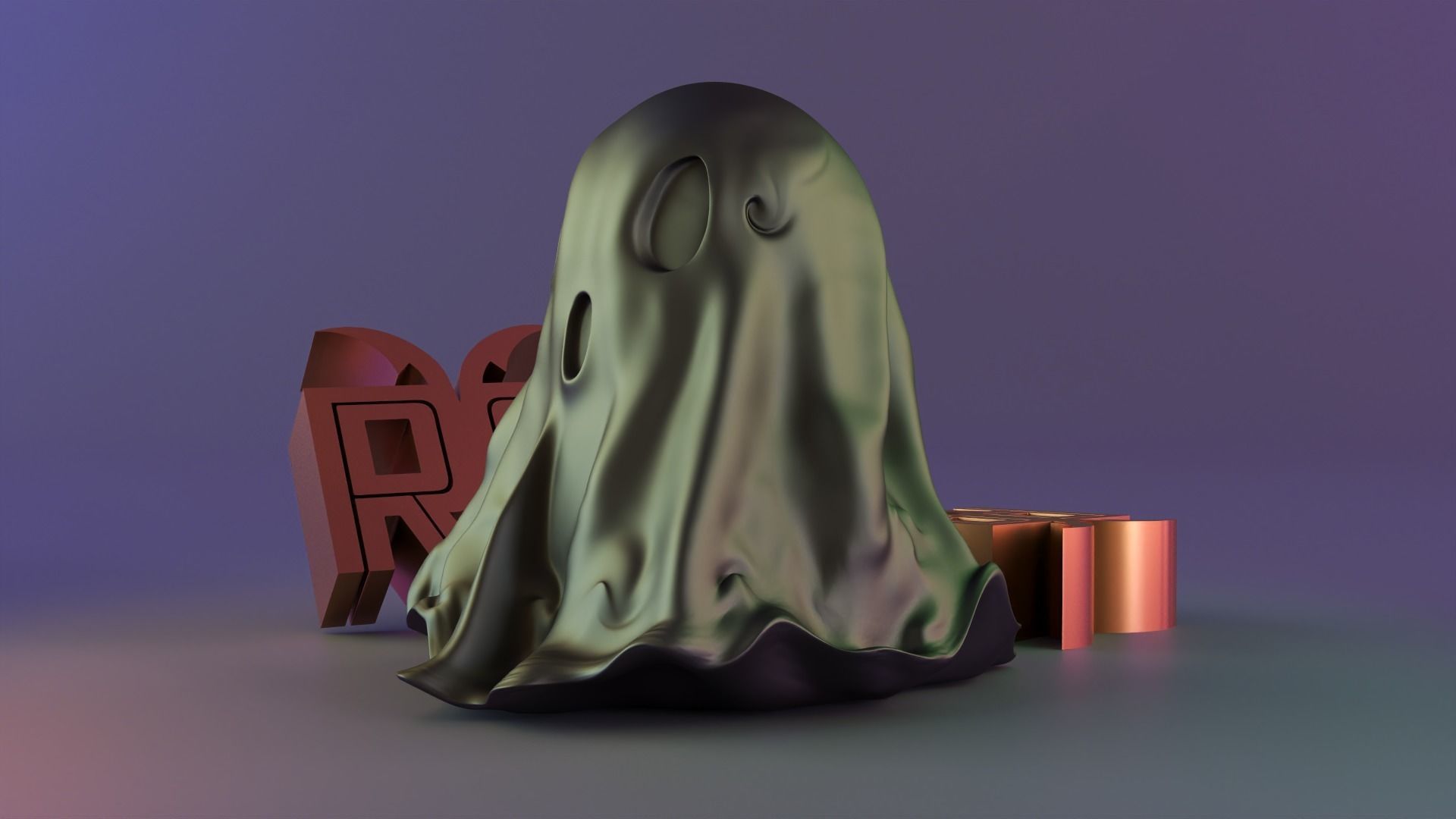 Halloween spirit decor GHOST 01 3D print model_2