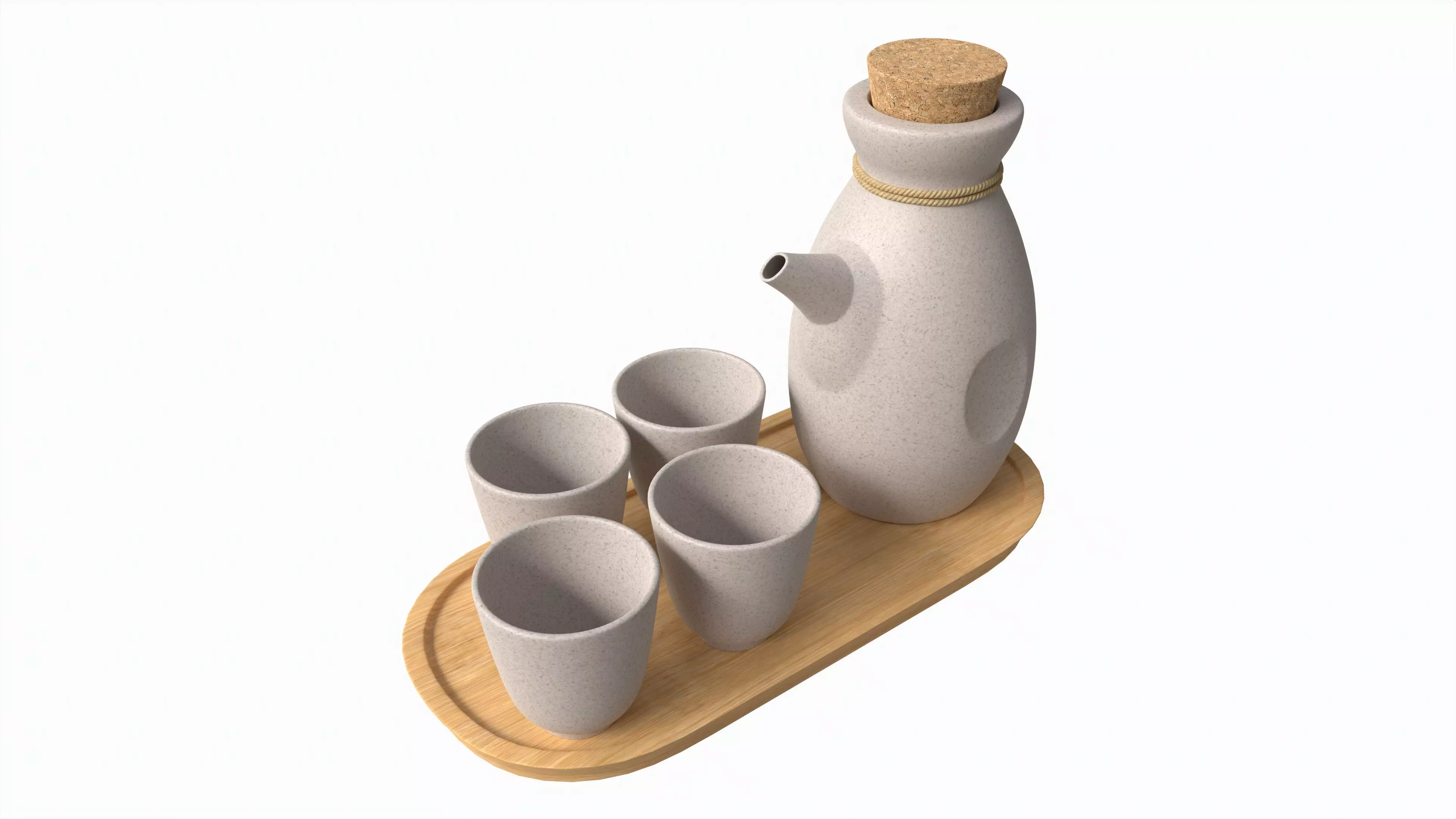 Japanese Ceramic Sake Set 03 3D model