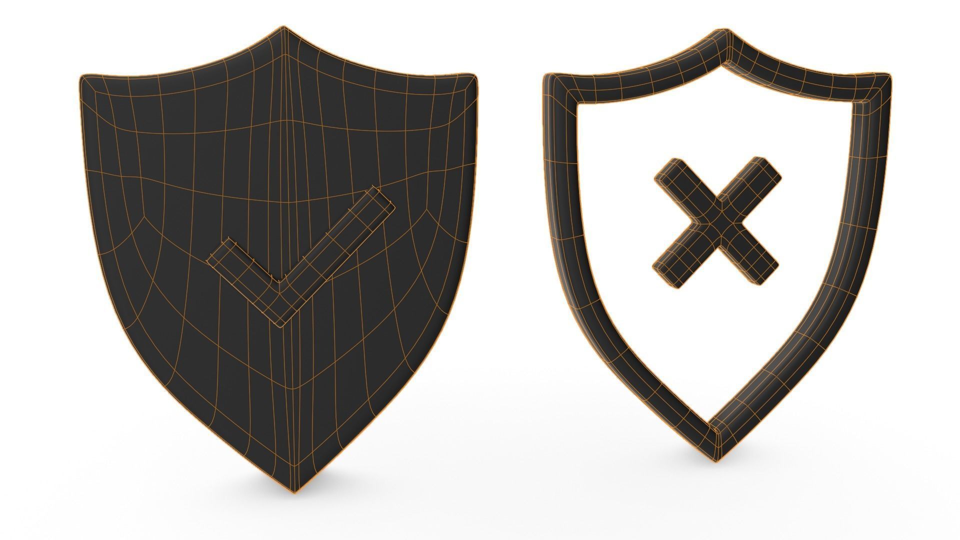 Shield Set Low-poly 3D model_5
